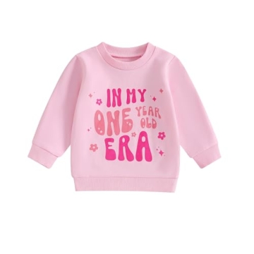 FYBITBO First Birthday Baby Girl Outfit - My One Year Era Sweatshirt