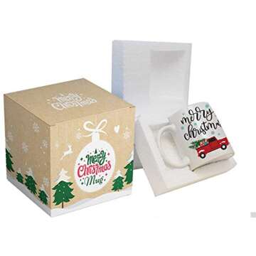 BLUE RIBBON Christmas Coffee Mug, Holiday Coffee Mug MERRY CHRISTMAS, Funny Christmas Movie Mugs fro...