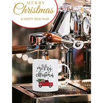 BLUE RIBBON Christmas Coffee Mug, Holiday Coffee Mug MERRY CHRISTMAS, Funny Christmas Movie Mugs from family, friends -Mug in Decorative Christmas Gif