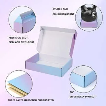 Durable 30 Pack Purple Shipping Packaging Boxes