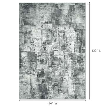 8x10 Area Rugs Washable Living Room Rug: Abstract Large Carpet Modern for Bedroom Kitchen Dining Roo...
