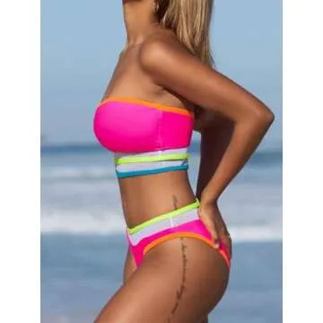 Popvil Two Piece Bikini Set for Women - Vibrant Design