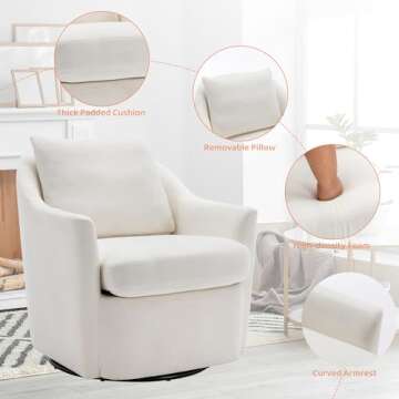 MALOL Modern Armchair, 1PC, Cream