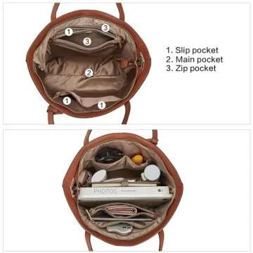 BOSTANTEN Women Leather Tote Handbag - Elegant & Practical