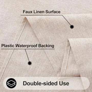 Smiry Waterproof Faux Linen Tablecloth for Dining Events