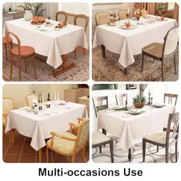 Smiry Waterproof Faux Linen Tablecloth for Dining Events