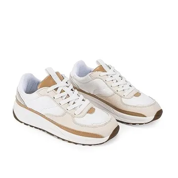 Coutgo Trendy Lace Up Sneakers for Women Comfortable Walking Shoes