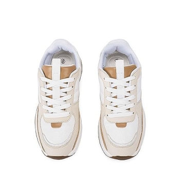 Coutgo Trendy Lace Up Sneakers for Women Comfortable Walking Shoes