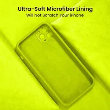 FireNova Designed for iPhone 14 Pro Case, Silicone Upgraded [Camera Protection] Phone Case with [2 Screen Protectors], Soft Anti-Scratch Microfiber Lining Inside, 6.1 inch,Fluorescent Green