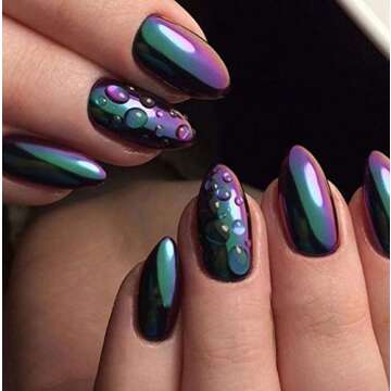 PrettyDiva Chameleon Chrome Nail Powder - Ombre Chameleon Powders Chrome Nail Pigment Mirror Finish, Color Shifting Nail Pigment with Multi-chrome Nail Powder - Fairy