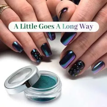 PrettyDiva Chameleon Chrome Nail Powder - Ombre Chameleon Powders Chrome Nail Pigment Mirror Finish, Color Shifting Nail Pigment with Multi-chrome Nail Powder - Fairy