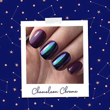 PrettyDiva Chameleon Chrome Nail Powder - Ombre Chameleon Powders Chrome Nail Pigment Mirror Finish, Color Shifting Nail Pigment with Multi-chrome Nail Powder - Fairy