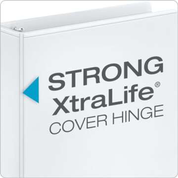 Cardinal Economy 3 Ring Binder, 3 Inch, Presentation View, White, Holds 625 Sheets, Nonstick, PVC Free, 4 Pack of Binders (00430)