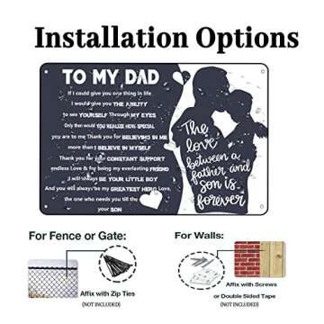 To My Dad Vintage Metal Tin Sign from Son Birthday Father's Day Decor if I Could Give You One Thing in Life Vintage Metal Tin Signs for Home Man Cave Living Room Bedroom Wall Plaque 8x12 Inch