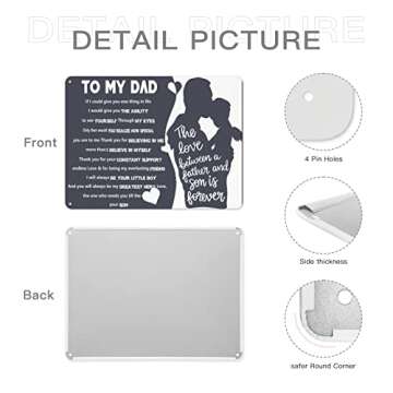 To My Dad Vintage Metal Tin Sign from Son Birthday Father's Day Decor if I Could Give You One Thing in Life Vintage Metal Tin Signs for Home Man Cave Living Room Bedroom Wall Plaque 8x12 Inch
