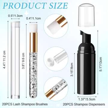 Zhehao 80 Pcs Lash Shampoo Bottle Brushes Set: Complete Eyelash Care Kit