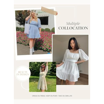 Dokotoo Womens Square Neck Mini Dress Chic Summer Essential