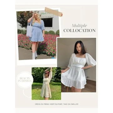 Dokotoo Womens Square Neck Mini Dress Chic Summer Essential