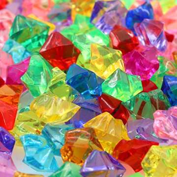 1790 HEHALI 320pcs Pirate Themed Treasure Set, 160 Gold Coins & 160 Colored Gems, High Gloss Acrylic & Plastic, 1.4-1.5inch, Party Gifts