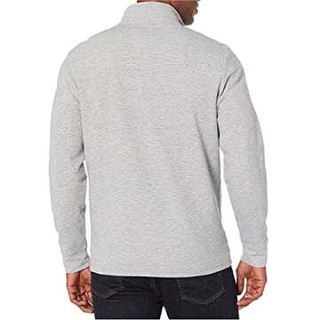 vineyard vines Men's Saltwater Quarter-Zip Pullover Sweater, Grey Heather, L