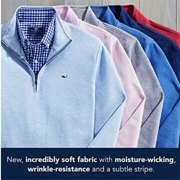 vineyard vines Men's Saltwater Quarter-Zip Pullover Sweater, Grey Heather, L