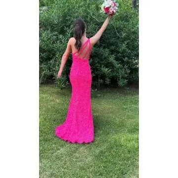 One Shoulder Sequin Prom Dresses 2025 Long Mermaid Formal Evening Gowns for Women Party Dress with Slit White Customize