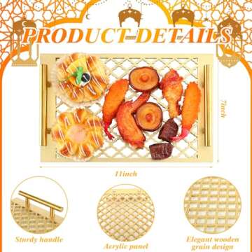 Vesici Ramadan Decorations for Home 2025 Ramadan Trays Eid Mubarak Serving Dessert Tray Islamic Musl...