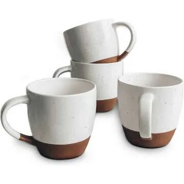Mora Latte Mug Set of 4 - 16oz Porcelain Cups