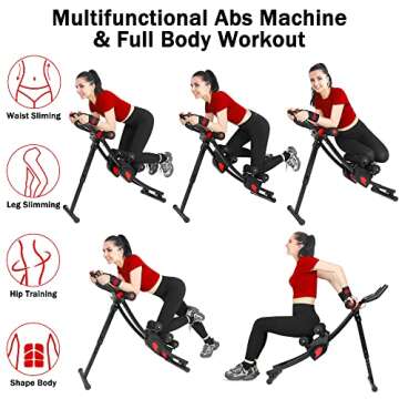 GIKPAL Ab Machine, Ab Workout Equipment for Women, Adjustable Ab Trainer Machine for Stomach Workout at Home Gym, Ab Crunch Exercise Equipment Abdominal Trainer for Beginner