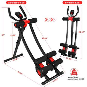 GIKPAL Ab Machine, Ab Workout Equipment for Women, Adjustable Ab Trainer Machine for Stomach Workout at Home Gym, Ab Crunch Exercise Equipment Abdominal Trainer for Beginner