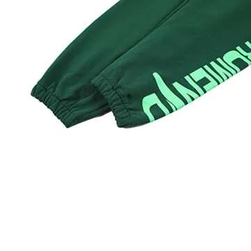 Arnodefrance V Letter Print Pants Hip Hop Letter Yoga Jogging Trousers Hiking Running Sweatpants Green