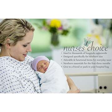 Nurses Choice White Newborn Baby Socks Includes 6 Pairs of Unisex Cotton Socks