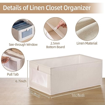 Versatile Linen Closet Organizers, 4-Pack Storage Bins