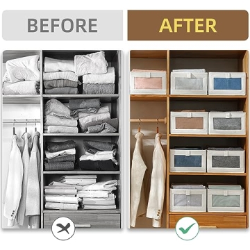 Versatile Linen Closet Organizers, 4-Pack Storage Bins