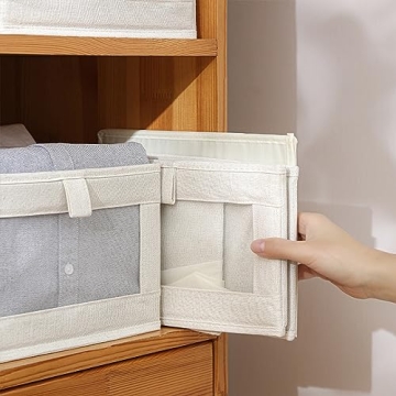 Versatile Linen Closet Organizers, 4-Pack Storage Bins