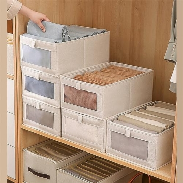 Versatile Linen Closet Organizers, 4-Pack Storage Bins