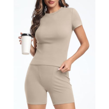 Trendy Queen 2 Piece Workout Set for Women Summer Outfits