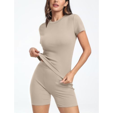 Trendy Queen 2 Piece Workout Set for Women Summer Outfits