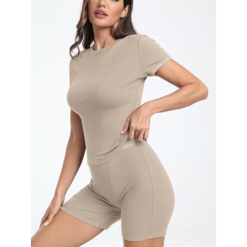 Trendy Queen 2 Piece Workout Set for Women Summer Outfits