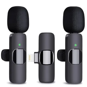 Partyear Wireless Microphone for iPhone, Dual Professional Wireless Lavalier Microphone Set for iPho...