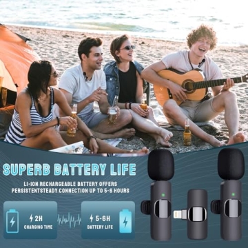 Partyear Wireless Microphone for iPhone, Dual Lavalier Mic