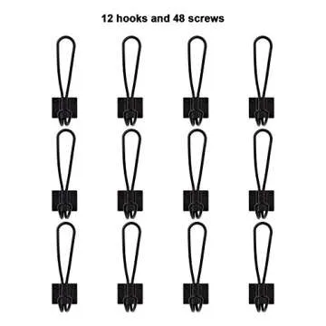 BBTO Black Rustic Coat Hooks - 12 Pieces Set for Home Decor