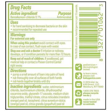 Babyganics Alcohol Free Foaming Hand Sanitizer - Mandarin - 1.69 oz