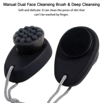 Silicone Face Cleansing Brush Set with Bamboo Bristles