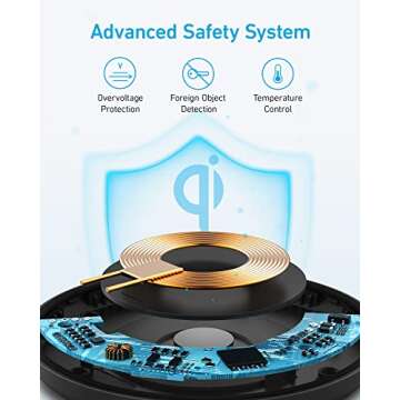 Anker 315 Wireless Charger (Pad), 10W Max Fast Charging - Compatible with iPhone 15/14/13 Series, Samsung S22, AirPods, Samsung Buds, Google Buds, and More - Wall Charger Not Included