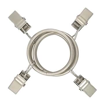 Stylish AMZSEVEN Curtain Rings with Clips, 40 Pack