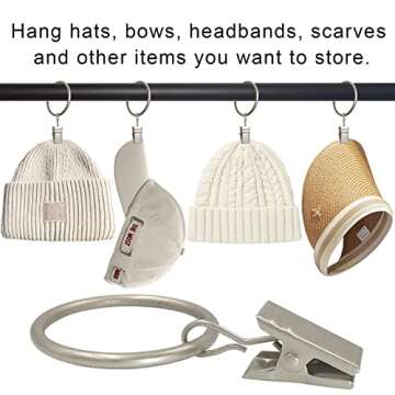 Stylish AMZSEVEN Curtain Rings with Clips, 40 Pack