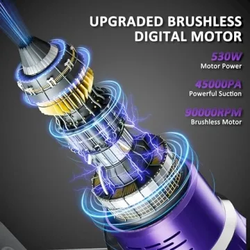 Cordless Vacuum Cleaner with 45Kpa Suction Power
