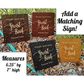 Wooden Rustic Guest Book 11" x 8.5" : Made in USA (Customize Inside Pages, Front Cover Custom Engraved)