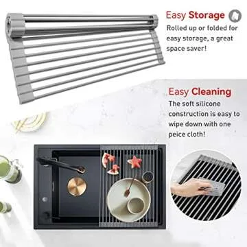 MERRYBOX Roll-Up Dish Drying Rack - Versatile Kitchen Solution
